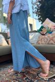 Frame Scoop Hem Pant Washed Denim
